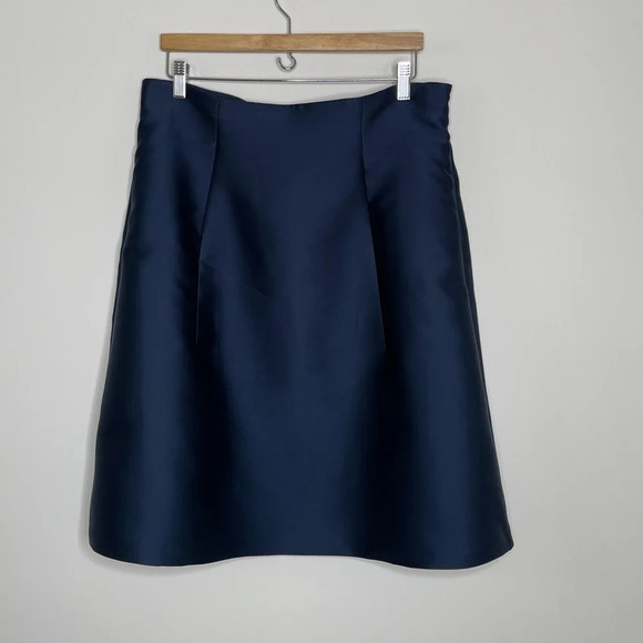 GIORGIO ARMANI SILK BLEND MIDI SKIRT IN NAVY BLUE LUXURY old money - Picture 2 of 12